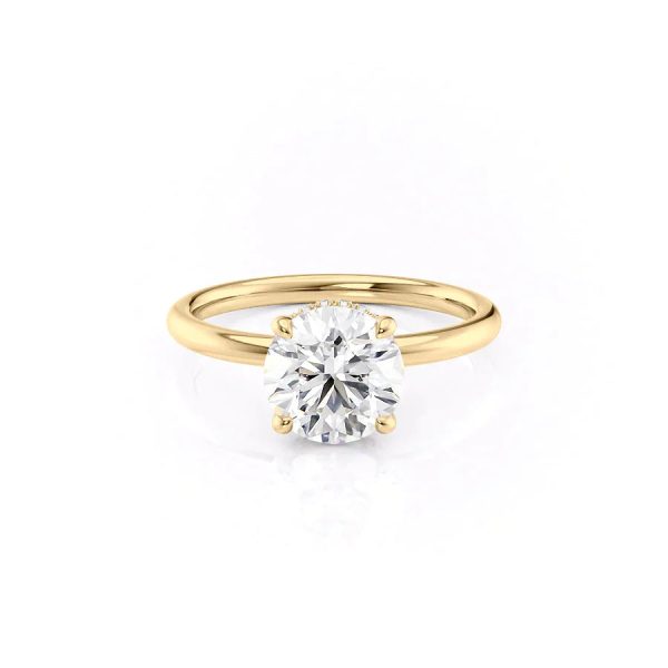 The Alex Set With A 3 Carat Round Moissanite For Sale