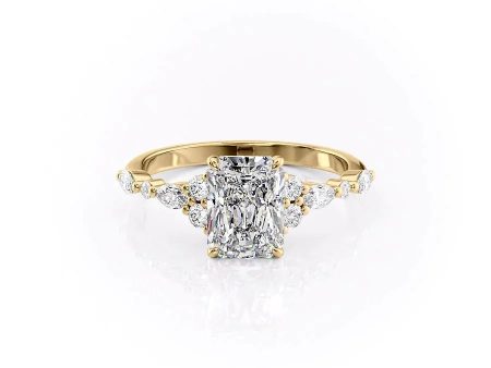 The Kristen Set With A 5 Carat Radiant Moissanite on Sale