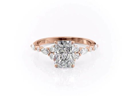 The Kristen Set With A 1 Carat Radiant Moissanite Online Sale