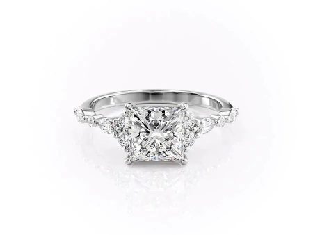 The Kristen Set With A 4 Carat Princess Moissanite For Cheap