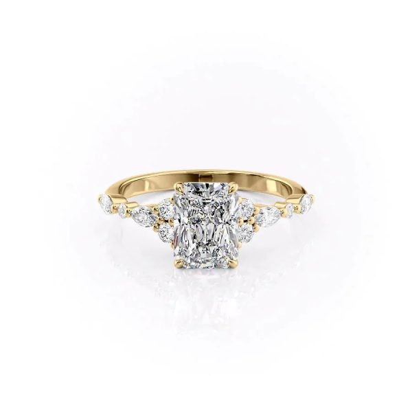 The Kristen Set With A 2.5 Carat Radiant Moissanite For Cheap