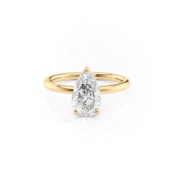 The Alex Set With A 4.5 Carat Pear Moissanite Cheap