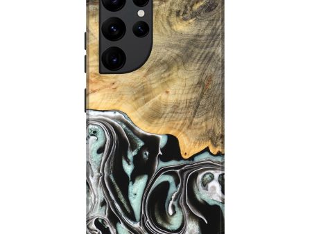 Galaxy S22 Ultra Wood Live Edge Phone Case - Tamara (Black & White, 747207) Hot on Sale