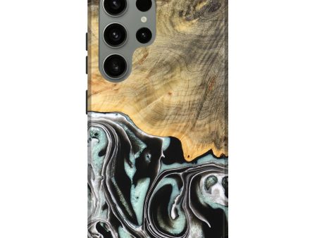 Galaxy S24 Ultra Wood Live Edge Phone Case - Tamara (Black & White, 747207) Hot on Sale