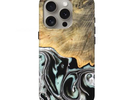 iPhone 16 Pro Wood Live Edge Phone Case - Tamara (Black & White, 747207) Discount