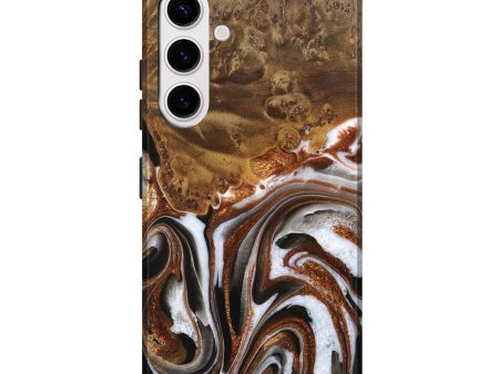 Galaxy S25 Plus Wood Live Edge Phone Case - Anneke (Black & White, 744789) on Sale