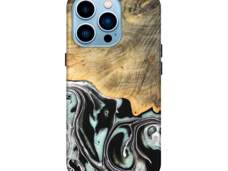 iPhone 14 Pro Wood Live Edge Phone Case - Tamara (Black & White, 747207) Discount