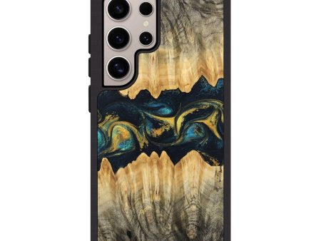 Galaxy S25 Ultra Wood Phone Case - Elianna (Teal & Gold, 746380) Online Hot Sale