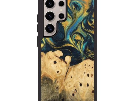 Galaxy S25 Ultra Wood Phone Case - Julisa (Teal & Gold, 746384) on Sale