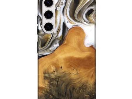 Galaxy S25 Plus Wood Live Edge Phone Case - Sudie (Black & White, 744756) Hot on Sale