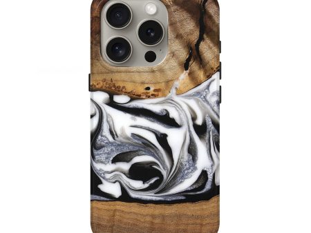 iPhone 16 Pro Wood Live Edge Phone Case - Jovie (Black & White, 747193) For Discount