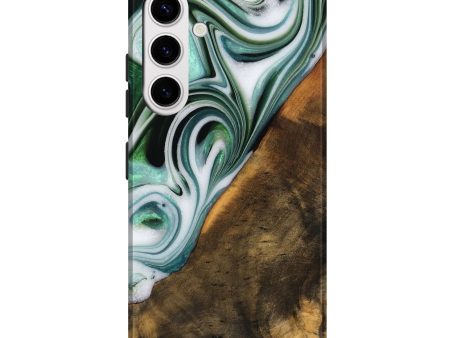 Galaxy S25 Plus Wood Live Edge Phone Case - Annika (Green, 746289) Online Sale