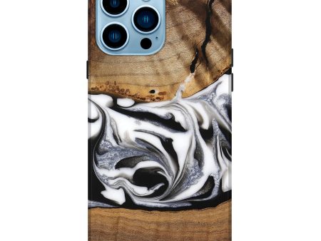 iPhone 14 Pro Max Wood Live Edge Phone Case - Jovie (Black & White, 747193) Online