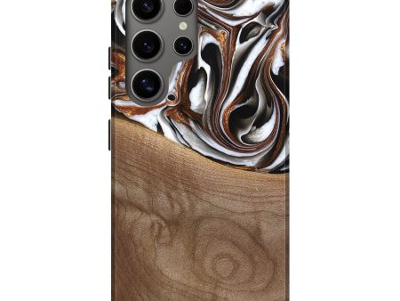 Galaxy S25 Ultra Wood Live Edge Phone Case - Alina (Black & White, 738824) Online