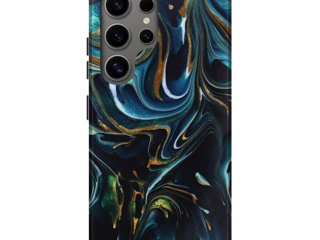 Galaxy S25 Ultra ResinArt Live Edge Phone Case - Toby (Teal & Gold, 746534) Online now