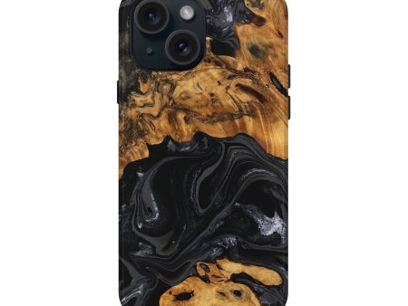 iPhone 15 Wood Live Edge Phone Case - Charli (Black & White, 747205) Sale