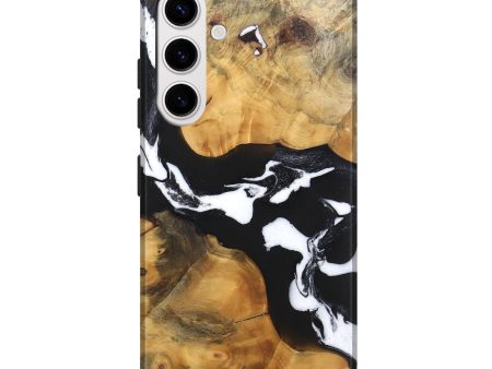 Galaxy S25 Plus Wood Live Edge Phone Case - Sloane (Black & White, 746581) Online Hot Sale