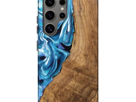 Galaxy S25 Ultra Wood Live Edge Phone Case - Boaz (Blue, 746588) Fashion