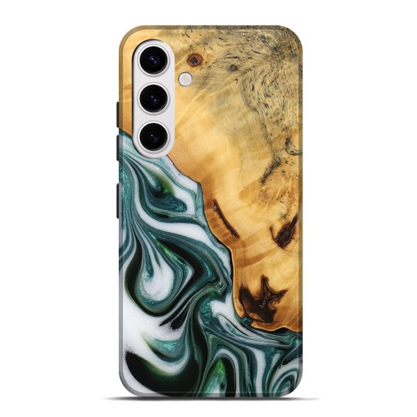 Galaxy S25 Plus Wood Live Edge Phone Case - Adam (Green, 746293) Discount