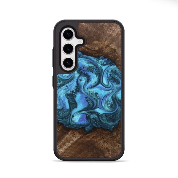 Galaxy S25 Wood Phone Case - Alaya (Blue, 746448) For Sale