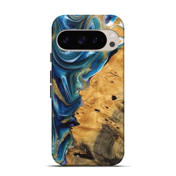 Pixel 9 Wood Live Edge Phone Case - Emmet (Teal & Gold, 747204) For Cheap