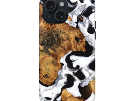 iPhone 15 Wood Live Edge Phone Case - Elias (Black & White, 747201) Discount