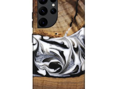 Galaxy S22 Ultra Wood Live Edge Phone Case - Jovie (Black & White, 747193) Online Hot Sale