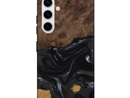 Galaxy S25 Plus Wood Live Edge Phone Case - Alani (Black & White, 746027) For Sale