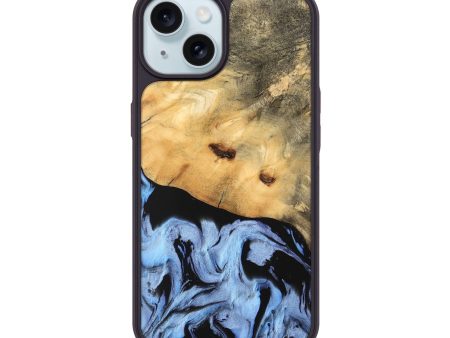 iPhone 15 Wood Phone Case - Vernie (Blue, 747213) Cheap