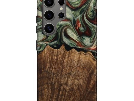 Galaxy S25 Ultra Wood Live Edge Phone Case - Breena (Green, 741938) Discount