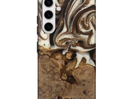 Galaxy S25 Plus Wood Live Edge Phone Case - Albert (Black & White, 745724) Discount