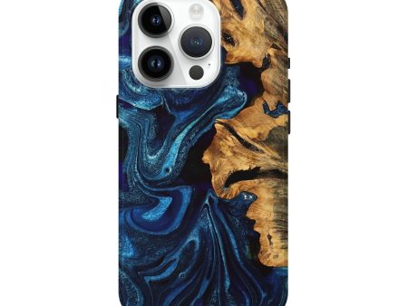 iPhone 15 Pro Wood Live Edge Phone Case - Selena (Blue, 747203) Hot on Sale