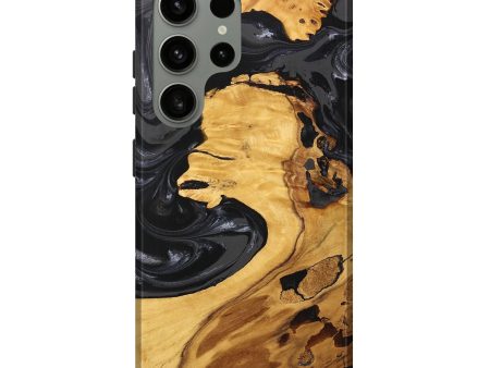 Galaxy S24 Ultra Wood Live Edge Phone Case - Geo (Black & White, 747197) Sale