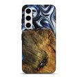 Galaxy S25 Plus Wood Live Edge Phone Case - Ashli (Blue, 740118) Sale