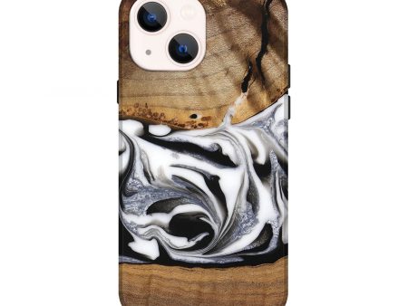 iPhone 13 Wood Live Edge Phone Case - Jovie (Black & White, 747193) For Sale