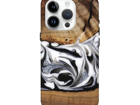 iPhone 15 Pro Wood Live Edge Phone Case - Jovie (Black & White, 747193) Online Hot Sale