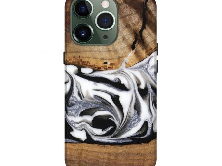 iPhone 13 Pro Wood Live Edge Phone Case - Jovie (Black & White, 747193) Online Sale