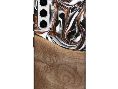 Galaxy S25 Plus Wood Live Edge Phone Case - Alina (Black & White, 738824) Cheap