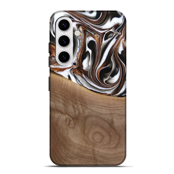 Galaxy S25 Plus Wood Live Edge Phone Case - Alina (Black & White, 738824) Cheap